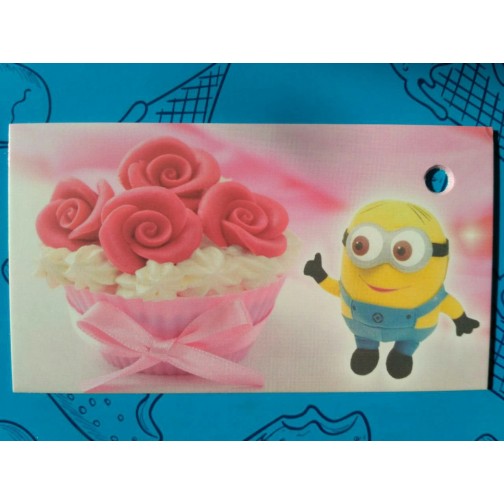 Бірка Міньйон з букетом, 20шт