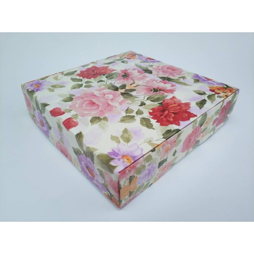 Коробка для макаронс, пряників "Півонія" 200*200*50