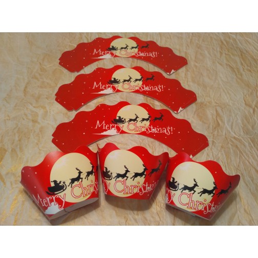 Тарталетка для капкейків "Merry Christmas".6 шт.-7 грн.