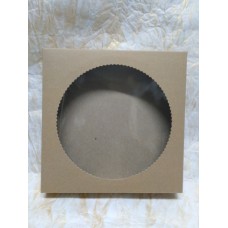 Коробка-крафт для пряника, цукерок, біжутерії, макаронс з віконцем, 200*200*35