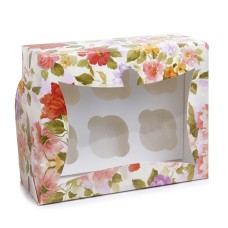 Упаковка на 6 кап. Півонія. З віконцем - "кекс", 240*180*90