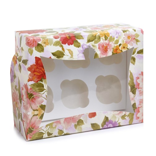 Упаковка на 6 кап. Півонія. З віконцем - "кекс", 240*180*90