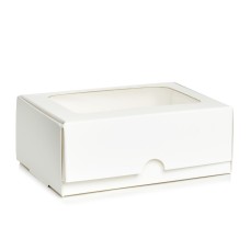 Коробка для макаронс, еклерів на 8 шт. з віконцем, 140*100*53