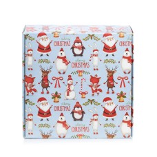 Новорічна коробка для печива, макарунс (macarons) Санта, 150*150*50