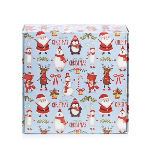 Новорічна коробка для печива, макарунс (macarons) Санта, 150*150*50