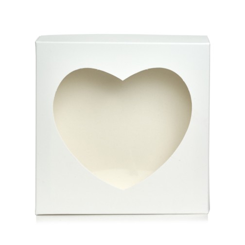 Коробка для пряника, цукерок, біжутерії з віконцем-серце, 200*200*35