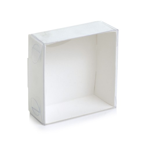 Коробка з пластиковою прозорою кришкою,розмір 70*70*30мм