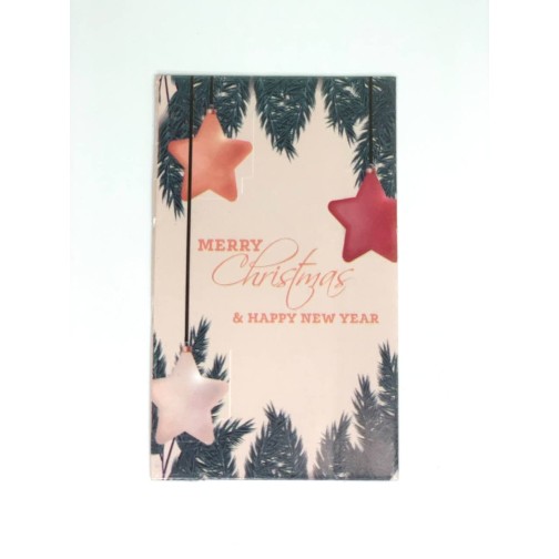 Бірка "Merry Christmas and Happy New Year" зірки #18. 50*90, 20 шт.