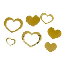Акриловий набір "Серденьки", 7 шт. різних розмірів