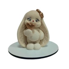 Шоколадна фігурка «Зайченя з золотим серденьком»