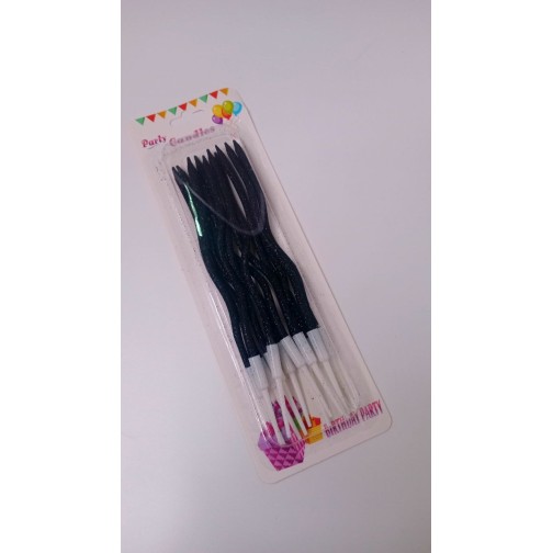 Свічки хвилясті чорні з блиском, 12 шт.