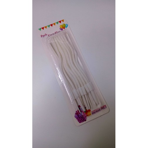 Свічки хвилясті білі з блиском, 12 шт.