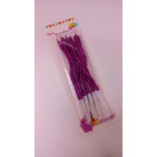 Свічки хвилясті фуксія з блиском, 12 шт.