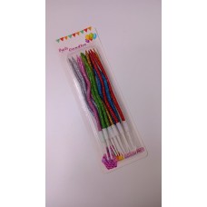 Свічки хвилясті мікс кольорів з блиском, 12 шт.