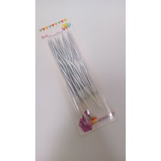 Свічки хвилясті срібло, 12 шт