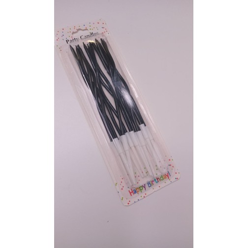 Свічки хвилясті чорні глянцеві, 12 шт.