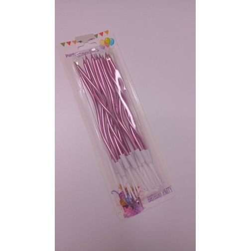 Свічки хвилясті пильна троянда глянцеві, 12 шт.