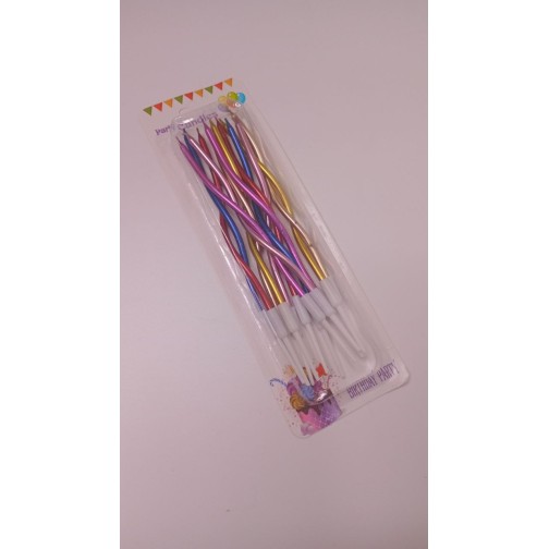 Свічки хвилясті мікс кольорів глянцеві, 12 шт.