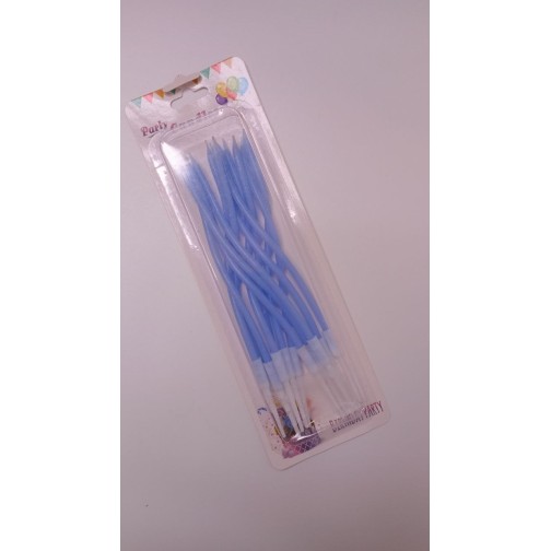 Свічки хвилясті блакитні, 12 шт.