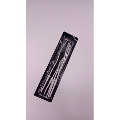 Свічки хвилясті срібло глянцеві, 6 шт.