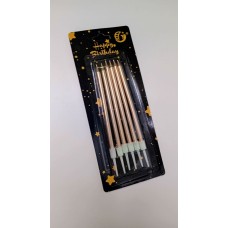 Свічки прямі бронза глянцеві, 6 шт.