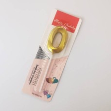 Свічка-цифра "0" грань, золото, 1 шт.