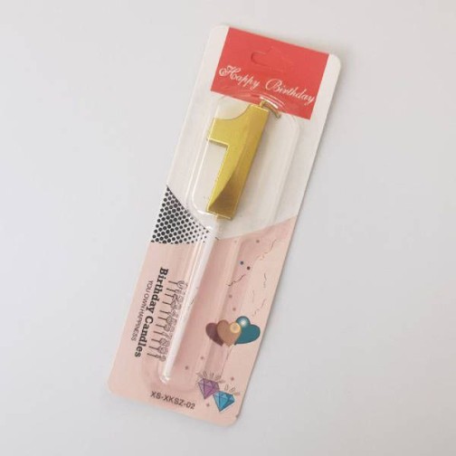 Свічка-цифра "1" грань, золото, 1 шт.