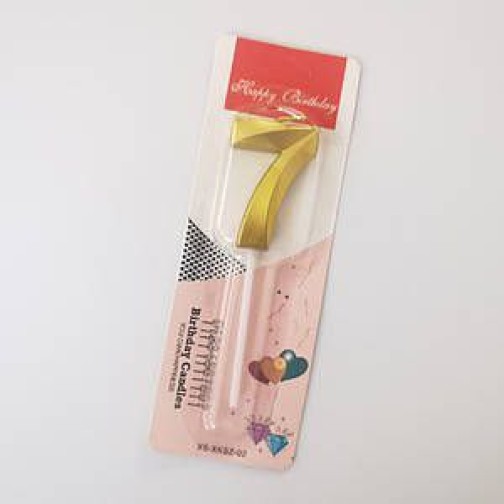 Свічка-цифра "7" грань, золото, 1 шт.