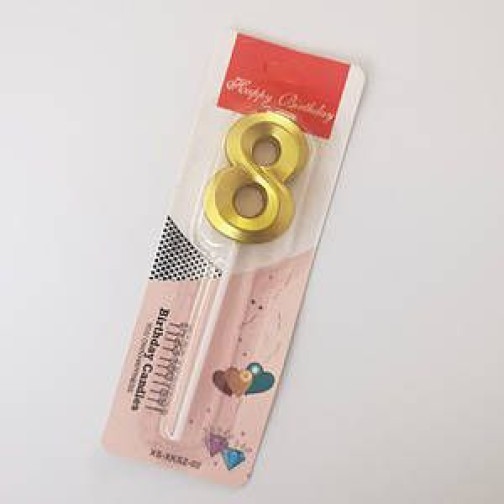 Свічка-цифра "8" грань, золото, 1 шт.