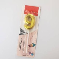 Свічка-цифра "9" грань, золото, 1 шт.