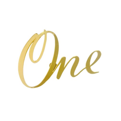 Топер акриловый боковой “One” золото, 100 мм