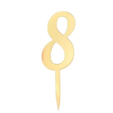 Топер-цифра акриловий “8” золото, 70 мм