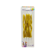 Свічки хвилясті золото, 12 шт