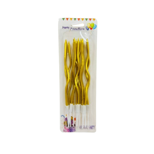 Свічки хвилясті золото, 12 шт