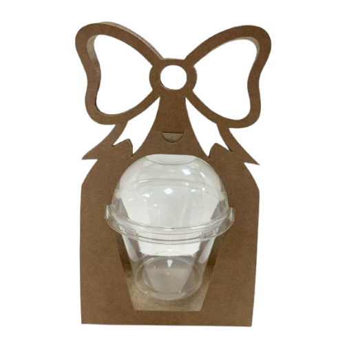 Коробка-тримач під склянку з кришкою на 200 та 250 мл, крафт