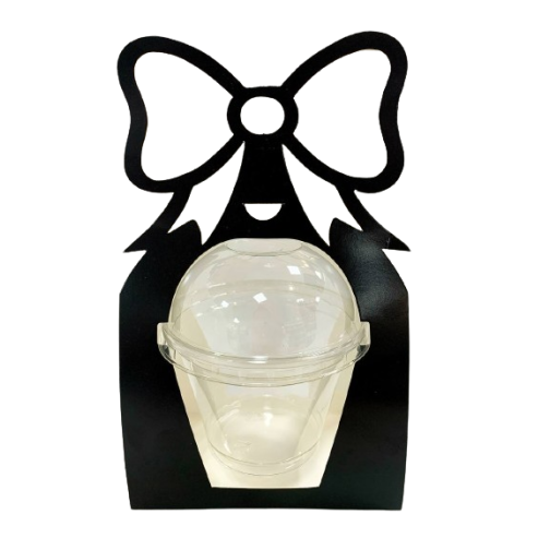 Коробка-тримач під склянку з кришкою на 200 та 250 мл, чорна