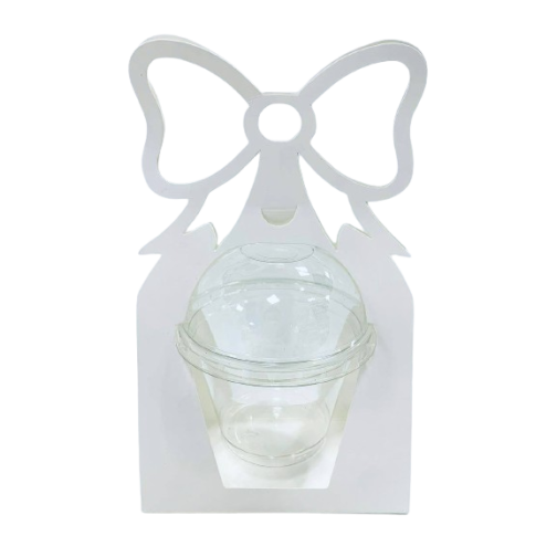 Коробка-тримач під склянку з кришкою на 200 та 250 мл, біла