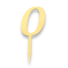 Топпер-цифра "0" картонний, золото/срібло, 70 мм