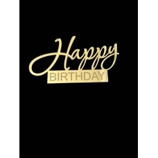 Топер "Happy Birthday" з золотого акрилу 2 мм, 115*60