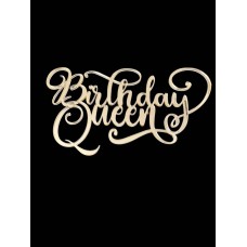 Топер "Birthday Queen" з золотого акрилу 2 мм, 130*70