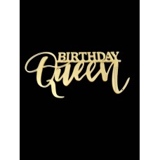 Топер "Birthday Queen" #2 з золотого акрилу 2 мм, 120*55