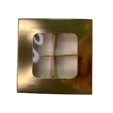 Коробка для 4 цукерок з бортиком, з золотою ламінацією, 110*110*30