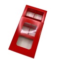 Коробка для 6 цукерок з бортиком з захисним лаком, червона, 151*108*30