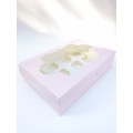 Коробка на 12 капкейків "Пудра", із вікном. 354*241*90мм