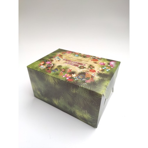 Коробка на 2 капкейки "Merry Christmas & Happy new year", 160*110*85мм