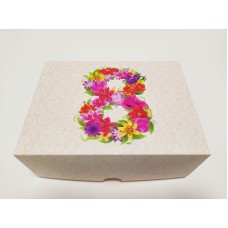 Коробка "8 березня" на 6 капкейків, 240*180*90