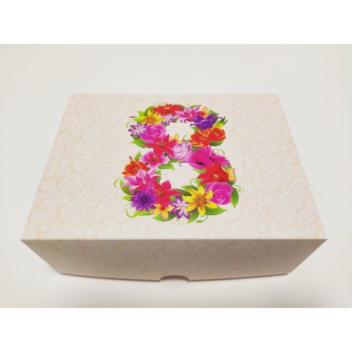 Коробка "8 березня" на 6 капкейків, 240*180*90