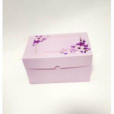Коробка для 2 капкейків, маффінів, кексів "Лилова", 160*110*85