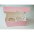 Коробка для 2 капкейків, маффінів, кексів "Рожева", 160*110*85мм