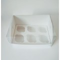 Коробка "Акваріум" на 6 капкейків біла, 240*180*110мм